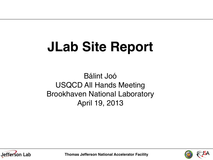 jlab site report