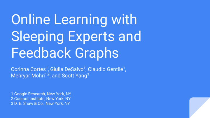 online learning with sleeping experts and feedback graphs