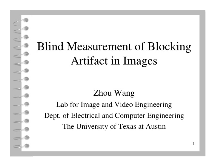 blind measurement of blocking artifact in images