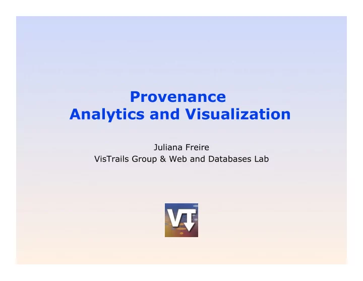 provenance analytics and visualization