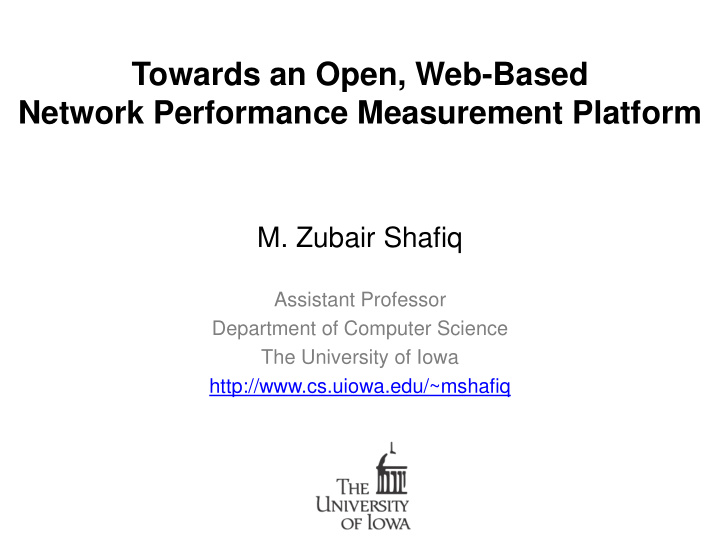 towards an open web based network performance measurement