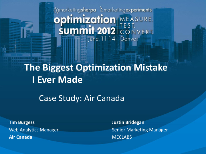 the biggest optimization mistake