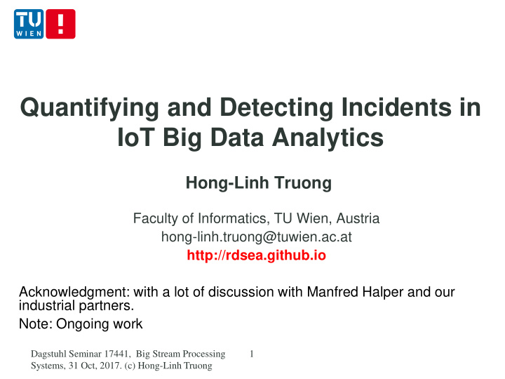 quantifying and detecting incidents in