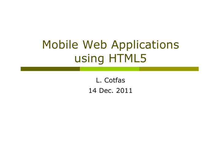 mobile web applications using html5