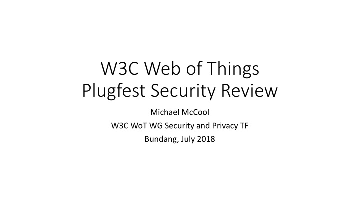 w3c web of things