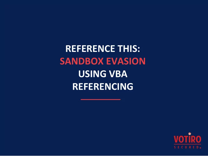 using vba
