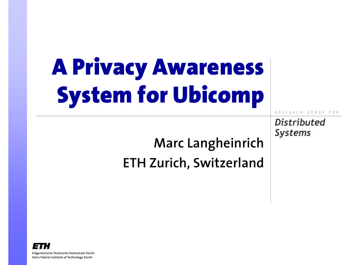 a privacy awareness system for ubicomp