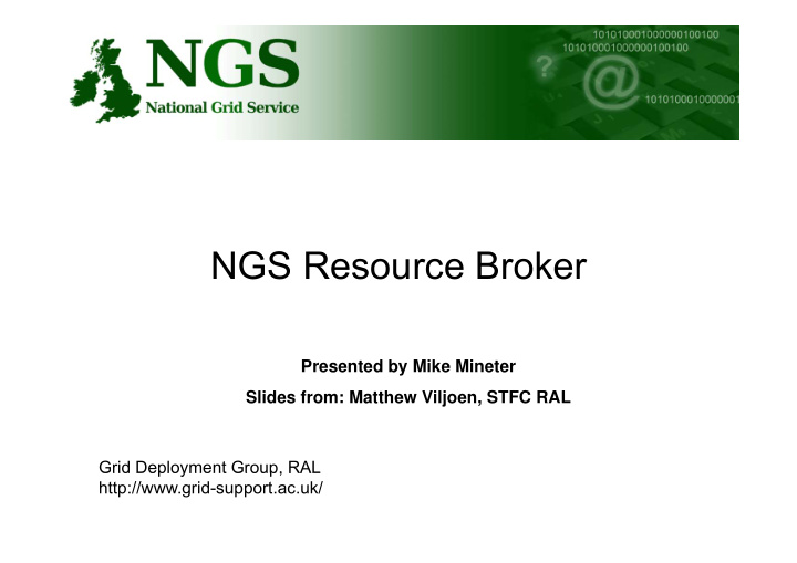 ngs resource broker