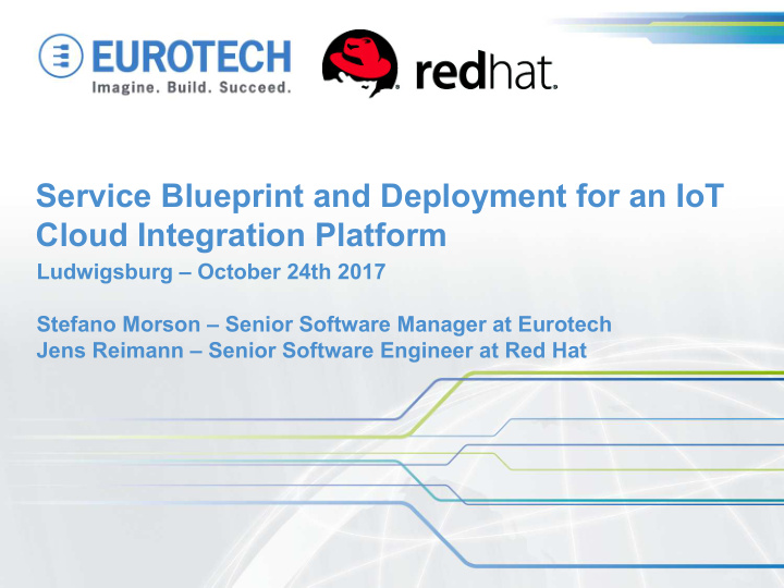 service blueprint and deployment for an iot cloud