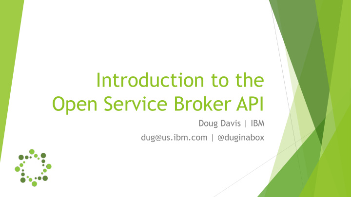 introduction to the open service broker api