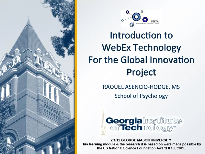 introduc on to webex technology for the global innova on