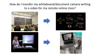 How do I transfer my whiteboard/document camera writing  to a video for my remote online class?