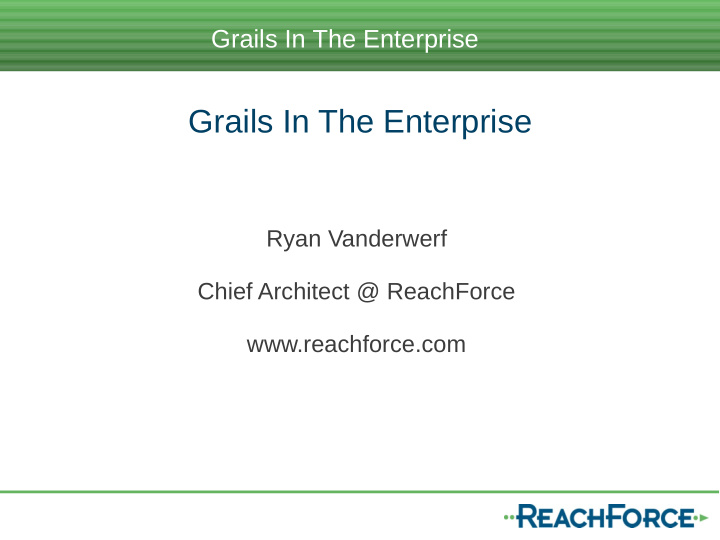 grails in the enterprise