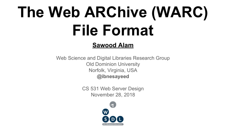 the web archive warc file format