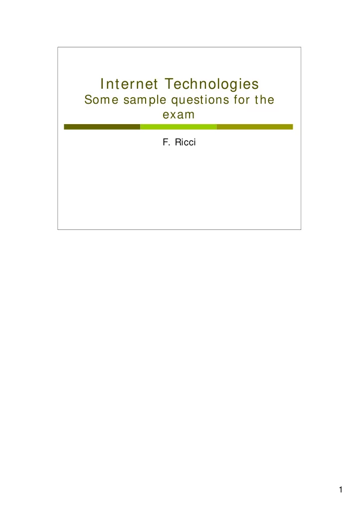 internet technologies
