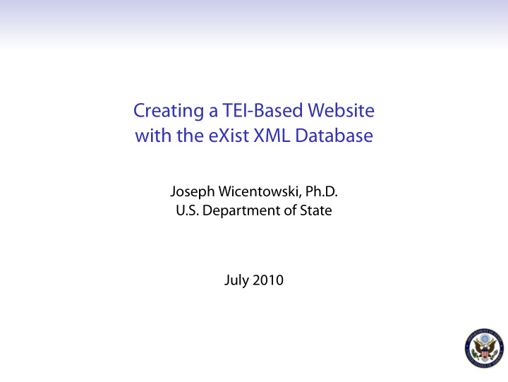 creating a tei based website with the exist xml database