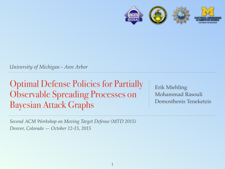 optimal defense policies for partially