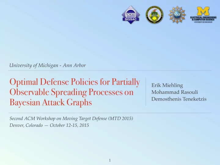 optimal defense policies for partially