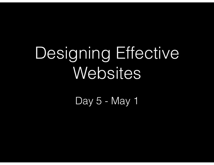 designing effective websites