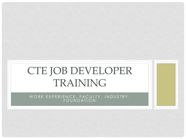 cte job developer training