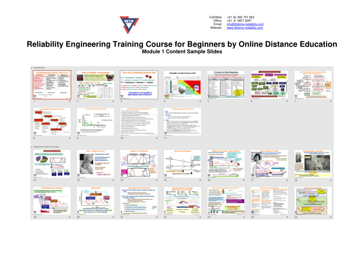 reliability engineering training course for beginners by