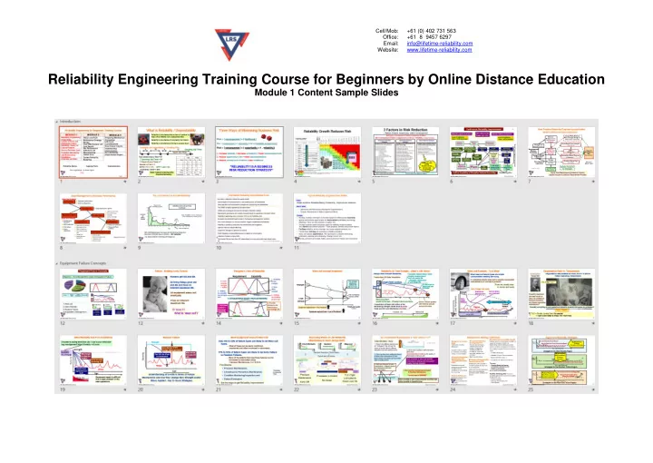 reliability engineering training course for beginners by