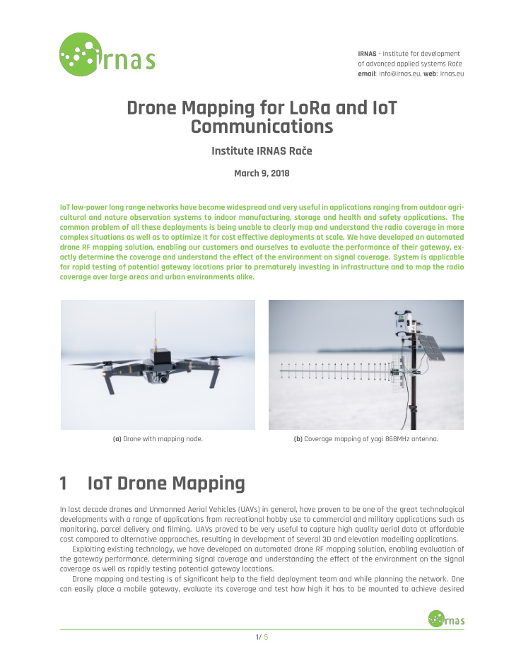 drone mapping for lora and iot communications