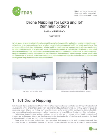 Drone Mapping for LoRa and IoT  Communications  Institute IRNAS Rae  March 9, 2018  IoT low-power