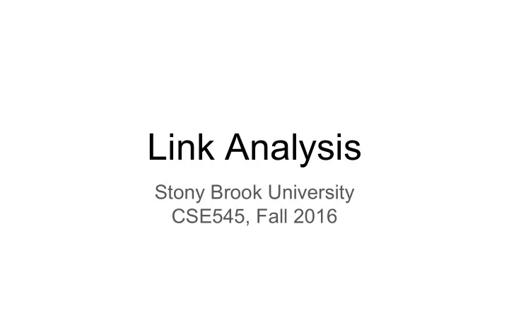 link analysis