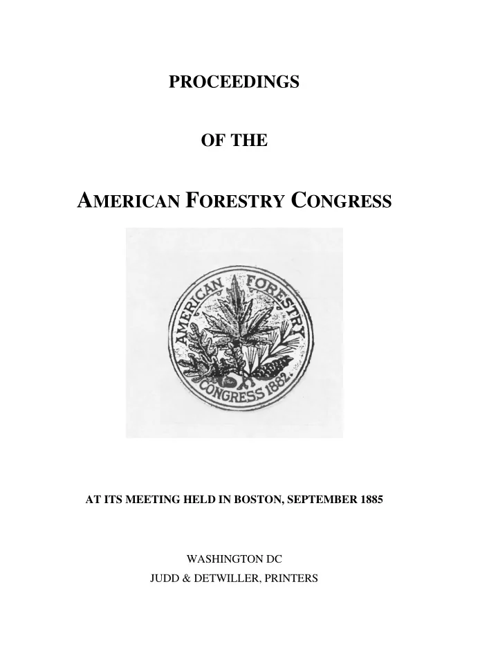 facts and figures in respect to the forests of the