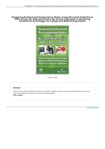 Designing Professional Presentation Slides Using Microsoft PowerPoint  Designing Professional