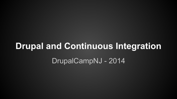 drupal and continuous integration