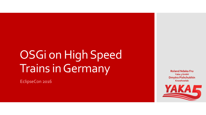 osgi on high speed trains in germany