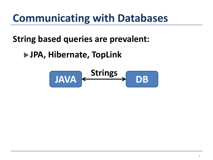 communicating with databases