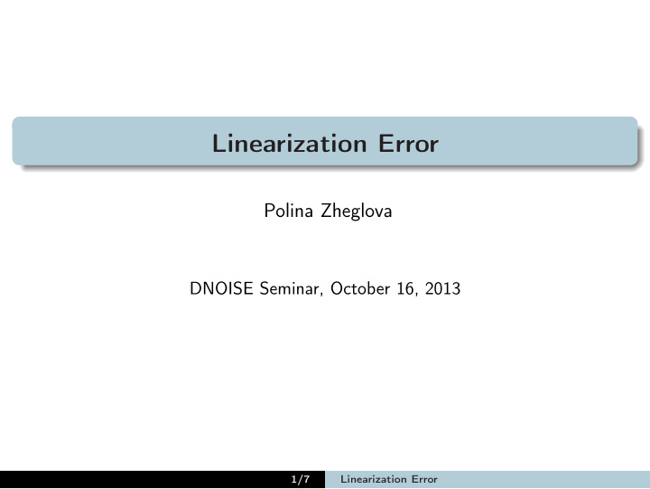linearization error