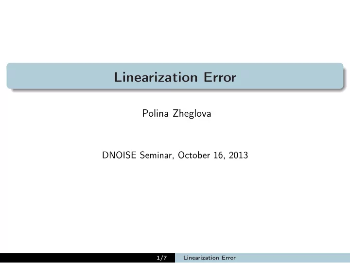 linearization error