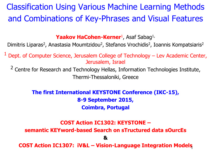 and combinations of key phrases and visual features