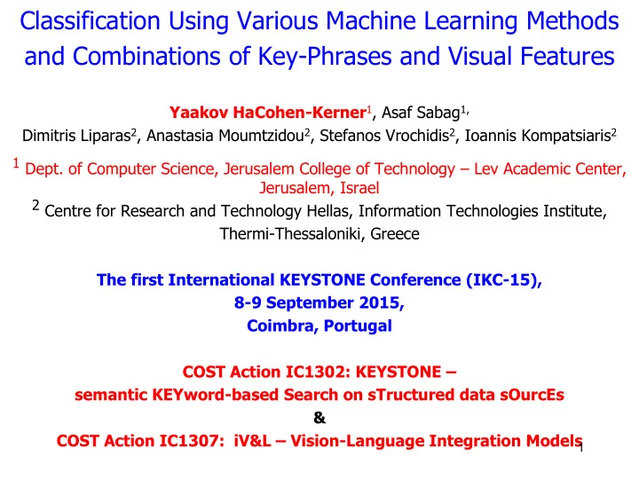 and combinations of key phrases and visual features
