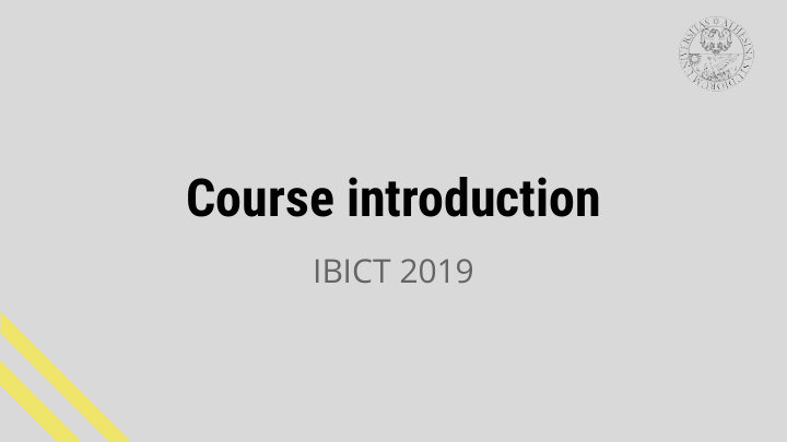 course introduction