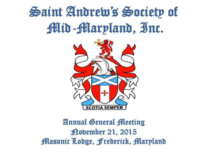 saint andrew s society of