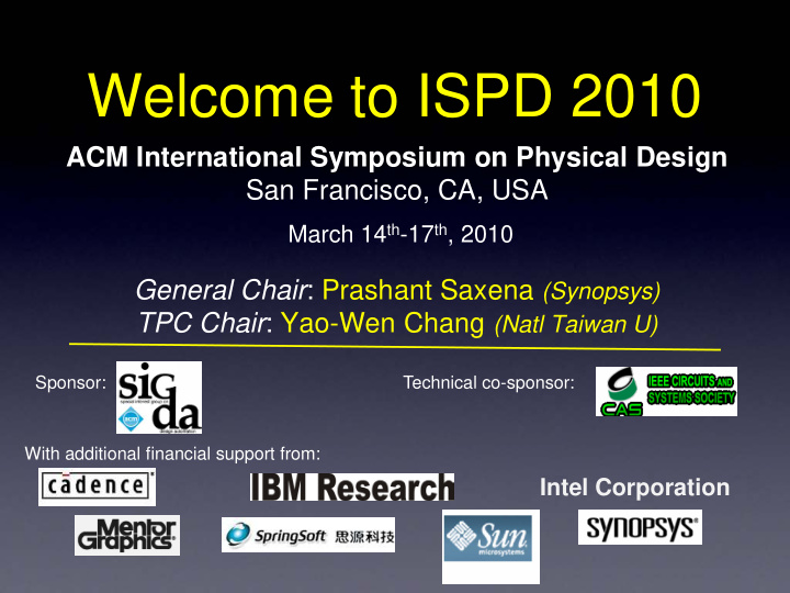 welcome to ispd 2010