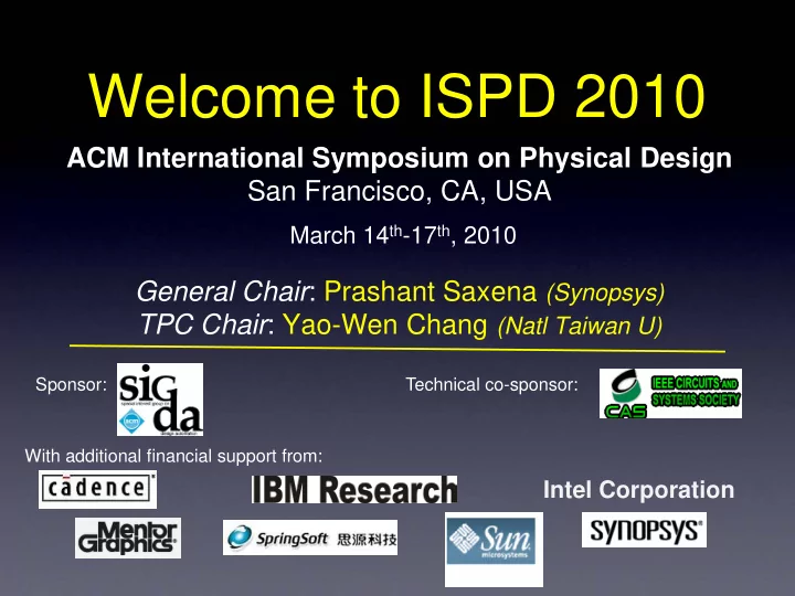 welcome to ispd 2010