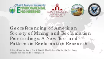 Ge o re fe re nc ing  o f Ame ric a n  So c ie ty o f Mining  a nd Re c la ma tio n  Pro c e e ding
