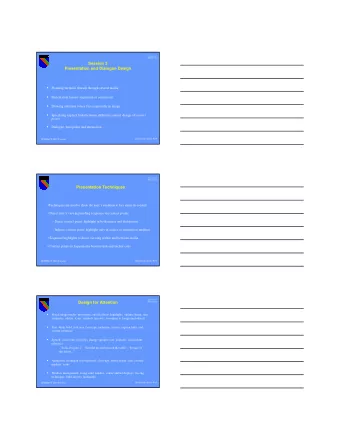 Session 3  Presentation and Dialogue Design    Planning thematic threads through several media