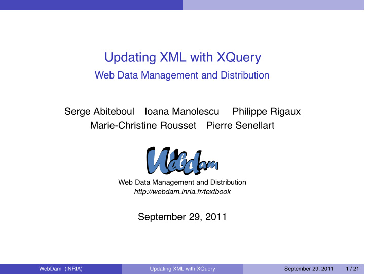 updating xml with xquery