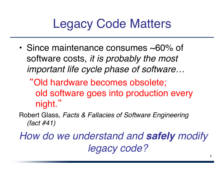 legacy code matters