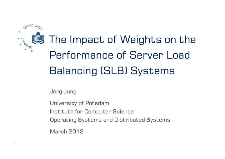 the impact of weights on the performance of server load