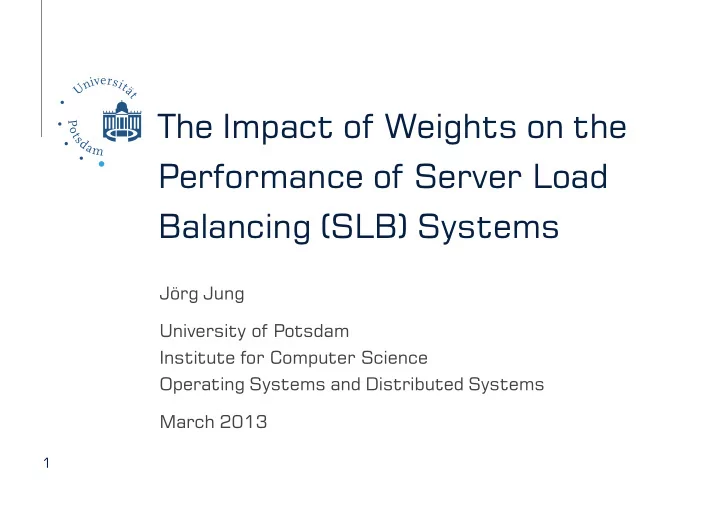 the impact of weights on the performance of server load