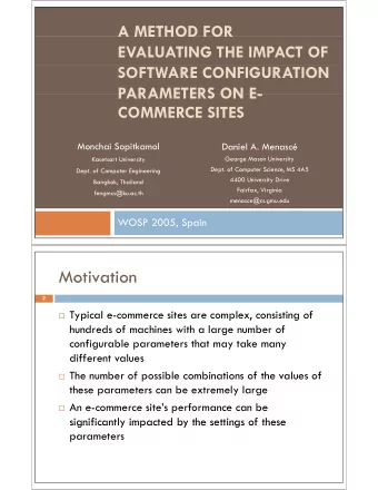 Motivation  Motivation  2  Typical e-commerce sites are complex, consisting of  hundreds of