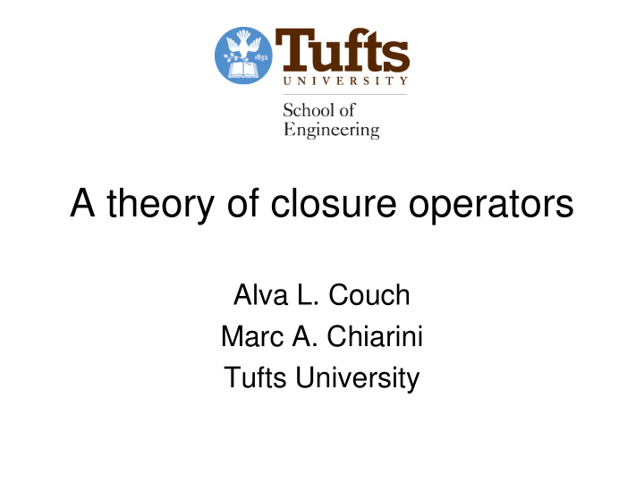 a theory of closure operators